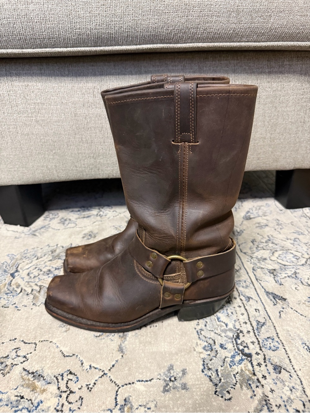FRYE Harness 12R Boots in Smoke Brown - Picture 7 of 10